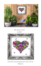 Load image into Gallery viewer, My heart is full grey frame outside art - Chloe Rox Art Prints -  - UK Art
