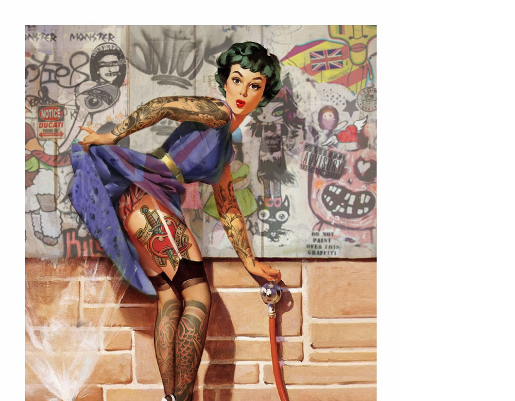 Dirty Hans Pin up girl - Chloe Rox Design - Digital print - UK Art