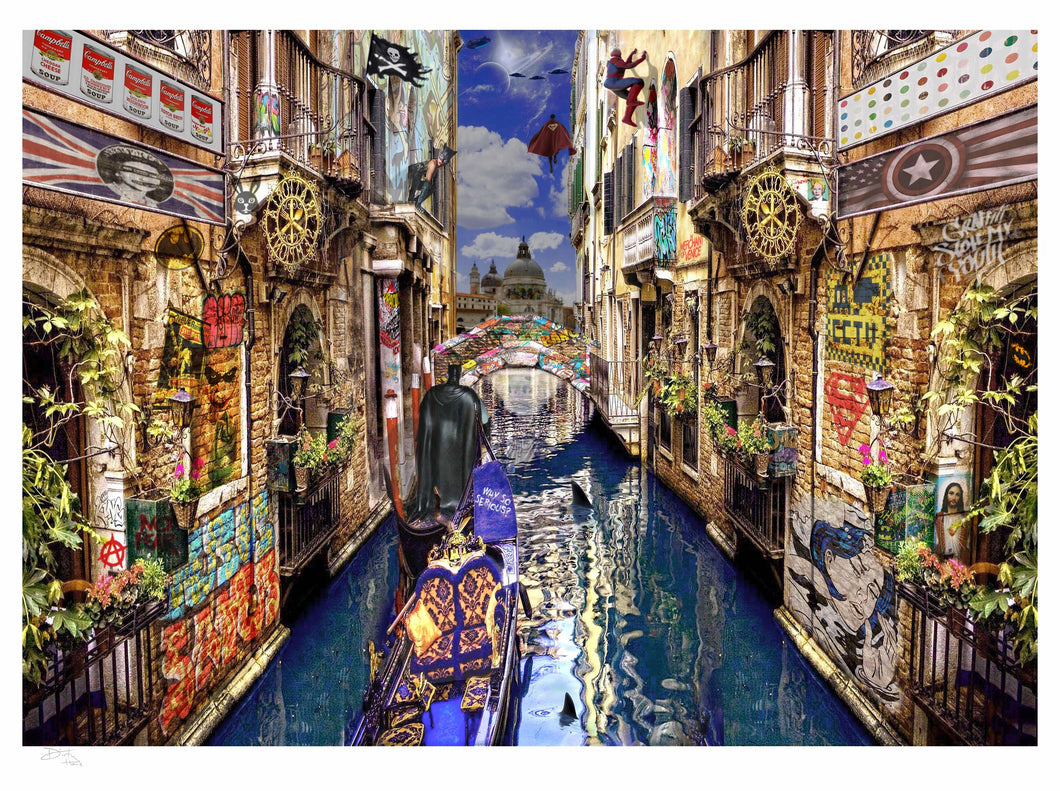 Dirty Hans Pop Goes Venice Canvas edition - Chloe Rox Design - Digital print - UK Art