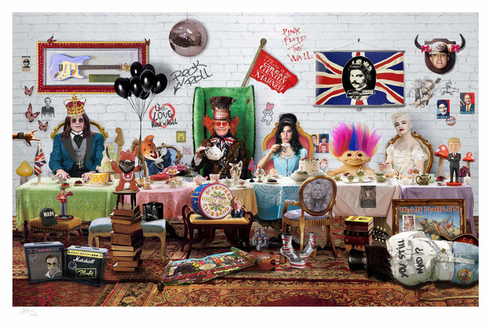 Dirty Hans Rock & Roll Tea Party - Chloe Rox Design - Digital print - UK Art