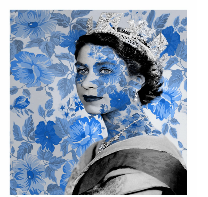 Dirty Hans Beauty on beauty Queen (Blue) - Chloe Rox Design - Digital print - UK Art