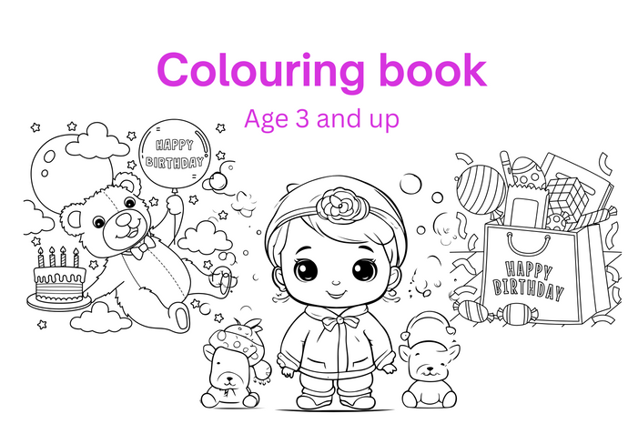 Birthday colouring sheets
