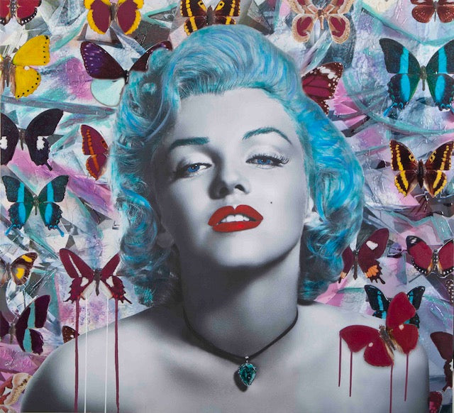 MARILYN THE BEAUTY WITHIN ( BLUE) - Chloe Rox Design - Digital print - UK Art