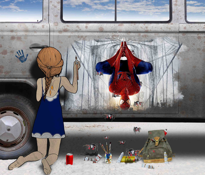 VW Spiderman - Chloe Rox Design - Digital print - UK Art