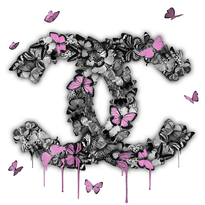 GATHER TOGETHER MONOCHROME & PINK - Chloe Rox Design - Digital print - UK Art