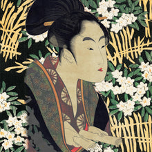 Load image into Gallery viewer, Japanese Lady with flowers - Chloe Rox Design - Digital print - UK Art
